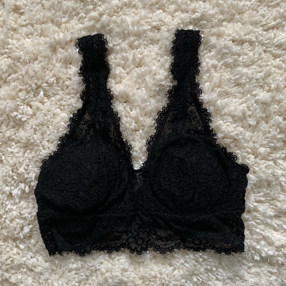 aerie Other - Aerie Black Eyelash Lace Plunge Bralette (XS)